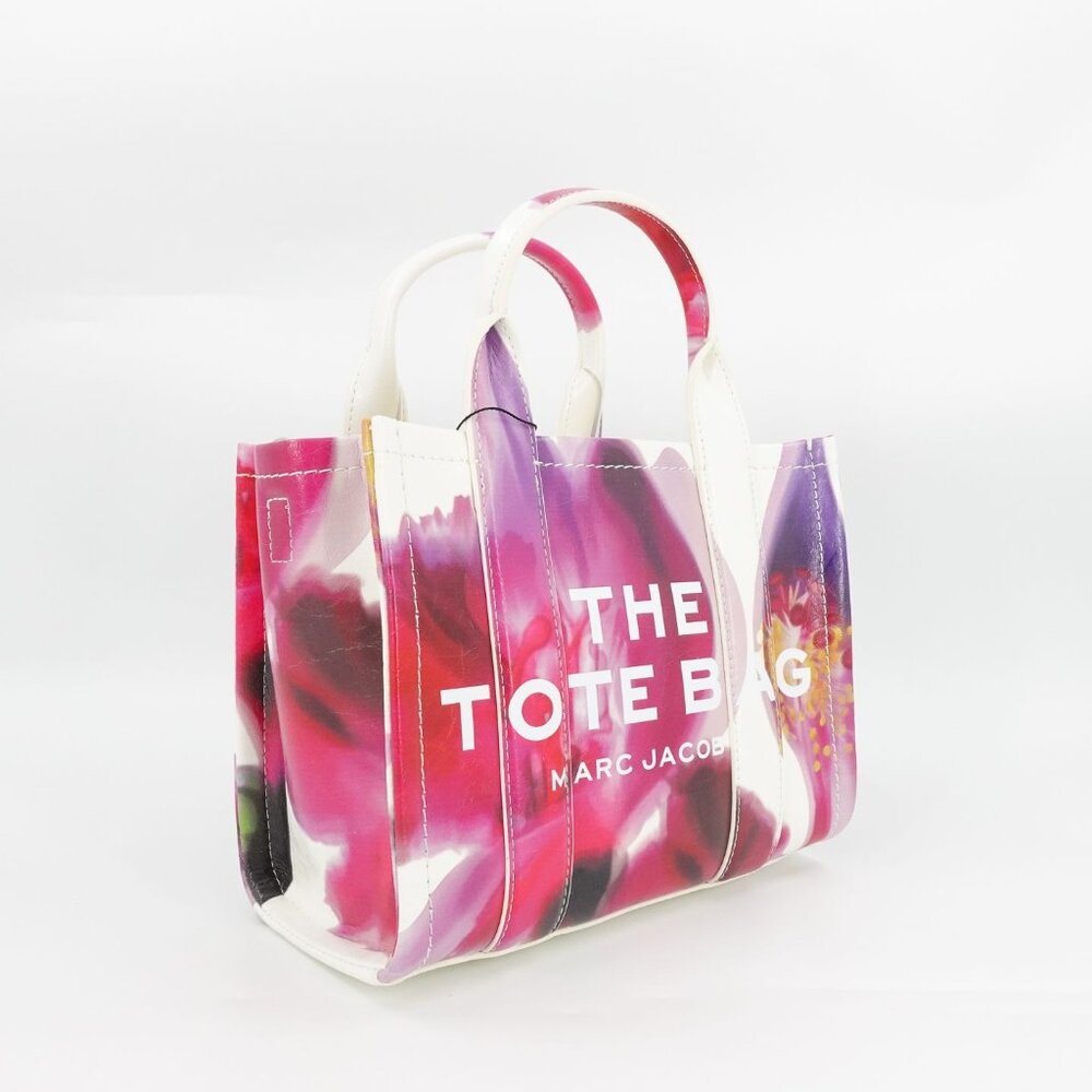 Marc Jacobs Future Floral Small Leather Tote Bag White Multi - Picture 10 of 16